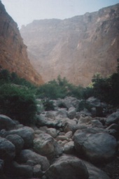looking back along the wadi